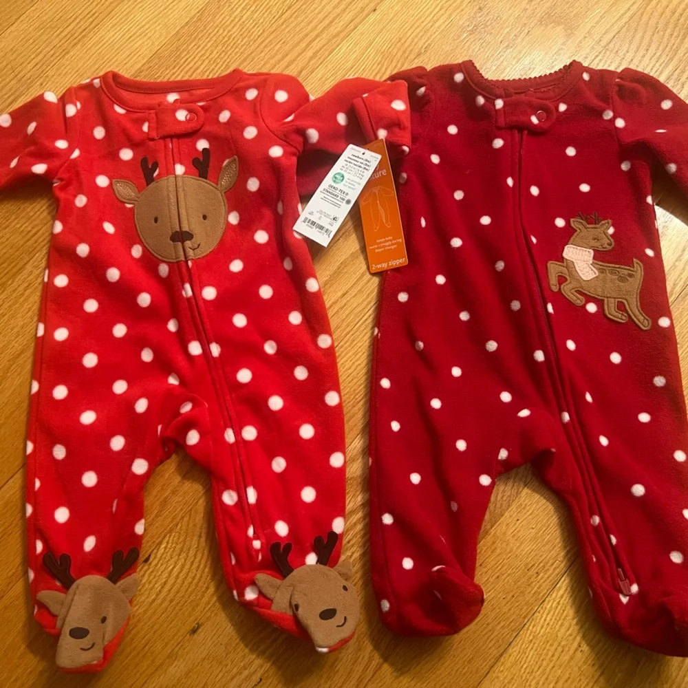 Reindeer sleeper pajama one piece